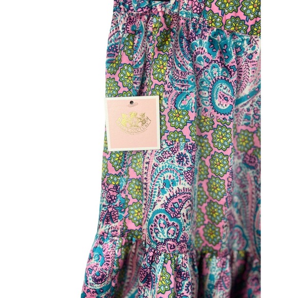 NWT Juicy Couture VTG Paisley Elastic Waist Ruffle Hemline Mini Skirt, Size XL - Picture 5 of 9